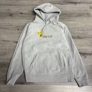 UNDERWORLD "Believe In Me" Hoodie Embroidered Gray Sunflower Sweatshirt Size M